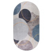 Modro-šedý pratelný koberec 80x120 cm Oval – Vitaus