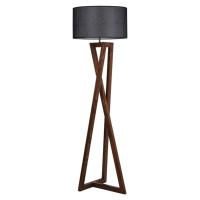 Černo-hnědá stojací lampa s textilním stínidlem (výška 149 cm) Maçka – Opviq lights