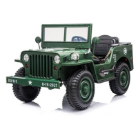 Mamido Dětský elektrický Jeep Willys 4x4 třímístný zelený