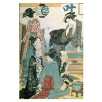 Obrazová reprodukce Women of the Gay Quarters, left hand panel of a diptych, Torii Kiyonaga, 26.