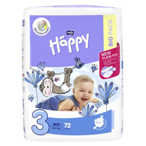 Bella Baby Happy Midi 5-9 kg dětské plenky 72 ks