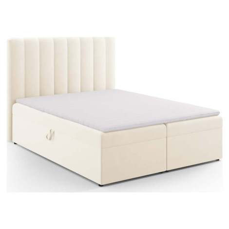 Béžová boxspring postel s úložným prostorem 160x200 cm Gina – Milo Casa