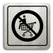 Accept Piktogram "zákaz jízdy na nákupním vozíku" (80 × 80 mm) (stříbrná tabulka - černý tisk)