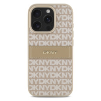 Zadní kryt DKNY PU Leather Repeat Pattern Tonal Stripe pro Apple iPhone 16 Pro, růžová