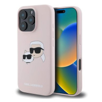 Karl Lagerfeld Liquid Silicone Double Heads MagSafe Zadní Kryt pro iPhone 16 Pro Pink