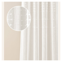 Moderní krémová záclona Marisa se stříbrnými průchodkami 300 x 250 cm