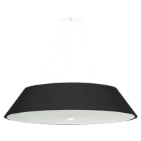 Černé závěsné svítidlo s textilním stínidlem ø 70 cm Hektor – Nice Lamps