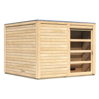 Venkovní finská sauna s předsíní 276 x 276 cm Dekorhome Šedá