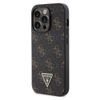 Zadní kryt Guess PU Leather 4G Triangle Metal Logo pro Apple iPhone 14 Pro, černá