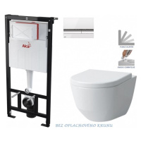ALCADRAIN Sádromodul předstěnový instalační systém s bílým/ chrom tlačítkem M1720-1 + WC LAUFEN 
