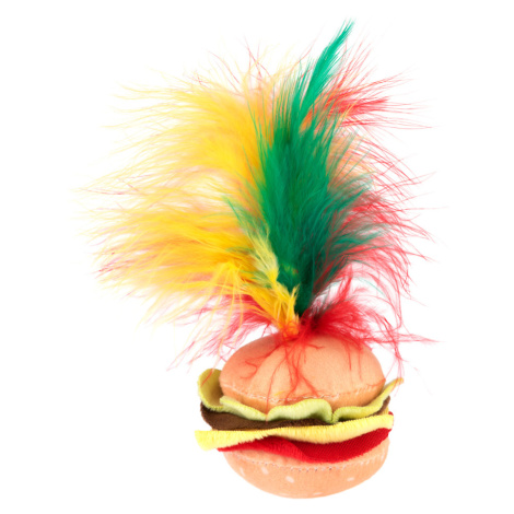 Crinkle Burger hračka pro kočky s peřím - 1 kus bitiba
