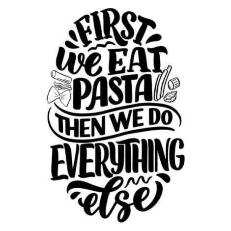 Ilustrace Hand drawn ettering quote about pasta., SvetlanaKutsin, 33.3 × 40 cm