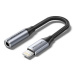 Vention Cotton Braided Lightning Male to 3.5MM Earphone JackAda pter 0.1M Gray Aluminum Alloy Ty