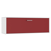 mauser Závěsný samostatný box, 1 zásuvka, šířka 1155 mm, čistá bílá / rubínová