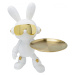 KARE Design Soška Cool Bunny Tray - bílý, 27cm