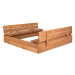 Tomido Dětské dřevěné pískoviště s lavičkami 150x150cm