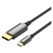 Vention Cotton Braided 8K Bi-Directional USB-C Male to DisplayPort Male Cable 1M Black Zinc Allo