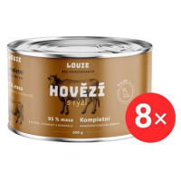 LOUIE Kompletní monoproteinové krmivo hovězí (95%) s rýží (5%) 8 × 200 g