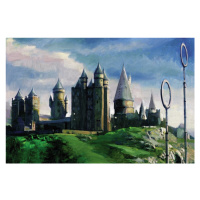 Umělecký tisk Harry Potter - Hogwarts painted, 40x26.7 cm
