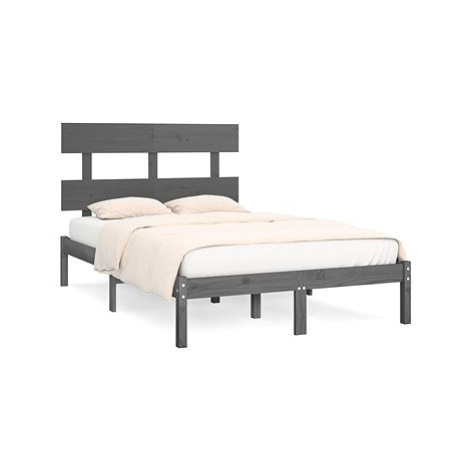 Rám postele šedý masivní dřevo 120 × 200 cm, 3104670 SHUMEE