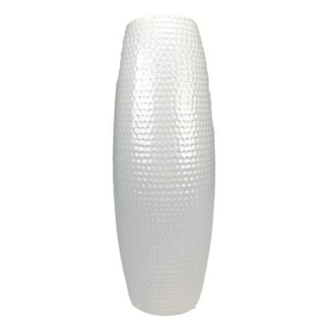 Váza keramická válcová s důlky bílá 33cm