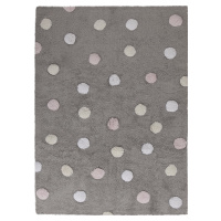 Lorena Canals koberce Přírodní koberec, ručně tkaný Tricolor Polka Dots Grey-Pink Rozměry koberc
