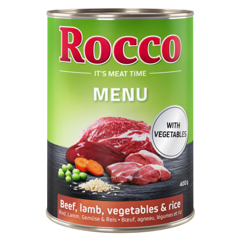 Rocco Menu 24 x 400 g - Hovězí, jehněčí, zelenina & rýže