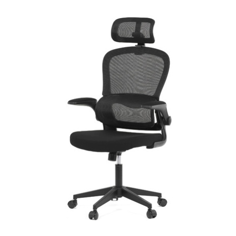Židle kancelářská, černý mesh, černý plast, nastavitelný podhlavník, bederní opěrka Autronic