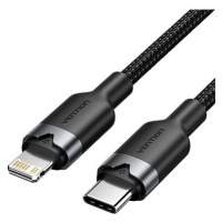 Vention USB 2.0 Type-C Male to Lightning Male 3A Cable 2M Black Aluminum Alloy Type