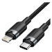 Vention USB 2.0 Type-C Male to Lightning Male 3A Cable 2M Black Aluminum Alloy Type