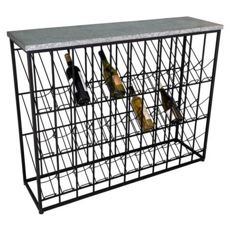 Černý kovový regál na víno počet lahví 30 – Antic Line