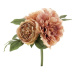 Umělá kytice pivoněk růžovo - hnědá, 30 cm