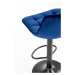 Barová židle DREY – kov, látka, modrá