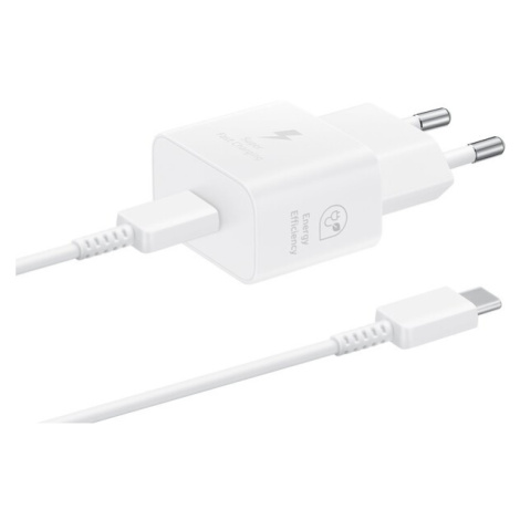 Samsung USB-C 25W GaN nabíječka s USB-C kabelem bílá (Bulk)