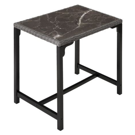 tectake 404837 ratanový barový stůl kutina 96x65x100cm - šedá - šedá
