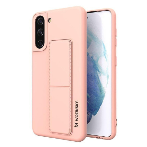 Wozinsky Flexibilní silikonové pouzdro se stojánkem na Samsung Galaxy S21 PLUS 5G pink