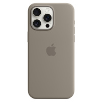 Apple silikonový kryt s MagSafe na iPhone 15 Pro Max jílově šedý