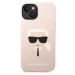 Pouzdro Karl Lagerfeld Liquid Silicone Karl Head iPhone 14 Plus růžové