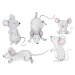 Pastelowe Love Nálepka na zeď - zvířátka - myší rodinka
