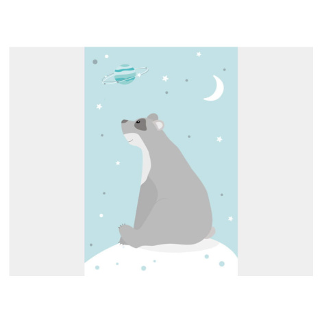 ELIS DESIGN zasněný medvídek s oblohou plakát rozměr: 30 x 40 cm Pastelowe Love