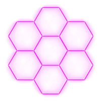 Escape6 Kompletní LED hexagonové svítidlo růžové, rozměr 7 elementů 238 × 252 cm