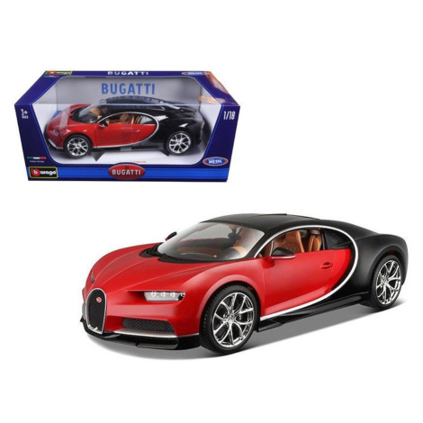 Bburago bugatti chiron red/black 1:18