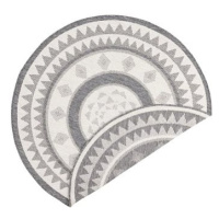 NORTHRUGS Kusový koberec Twin Supreme 103413 Jamaica grey creme kruh, 140 × 140 cm