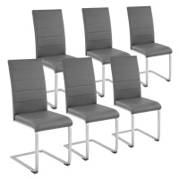 tectake 403895 6 houpací židle, umělá kůže - šedá - šedá