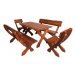 Drewmax Dřevěný zahradní set MO230, stůl + 2 židle+2 lavice