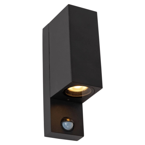 Lucide 69802/02/30 -Venkovní svítidlo se senzorem ZARO 2xGU10/7W/230V IP65 černá 69802/02/30
