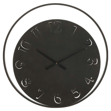 Černé nástěnné hodiny Mauro Ferretti Circle, ⌀ 60 cm