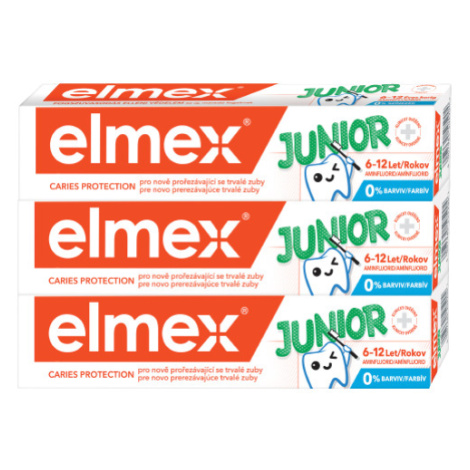 ELMEX Junior Zubní pasta pro děti ve věku 6-12 let 3 x 75 ml