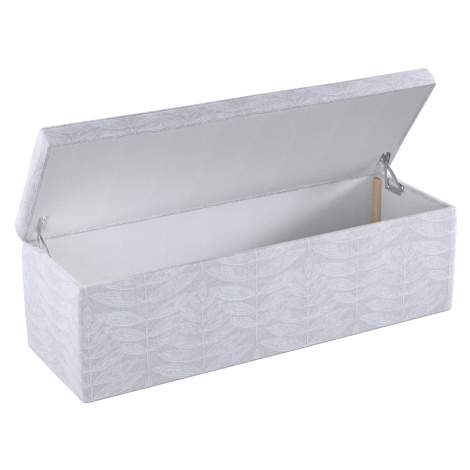 Dekoria Čalouněná skříň, bílé listy na šedém pozadí , 90 x 40 x 40 cm, Sunny, 143-84