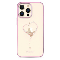 Silikonové pouzdro s krystaly Swarovski Kingxbar Wish Series pro iPhone 14 Pro - růžové